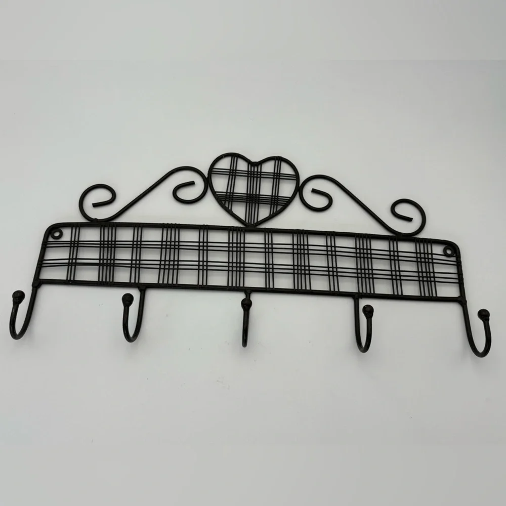 Heart Design Black Metal Wall Hook